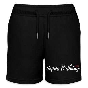 Happy Birthday Favorite Person Birthday - Kids Organic Sweat Shorts by Stanley/Stella - black - Front