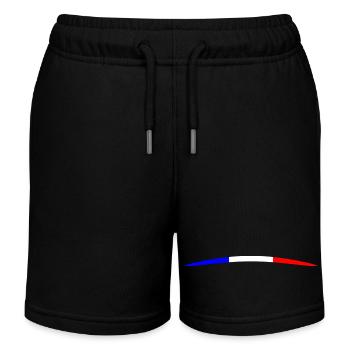 France - Curved design - New - Kids Organic Sweat Shorts by Stanley/Stella - black - Front