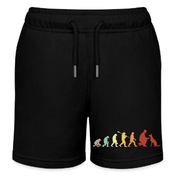 Evolution Lustiger Belgischer Malinois-Schäferhund - Kinder Organic Joggingshorts Mini Bolter von Stanley/Stella - Schwarz - Vorne