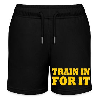 Train in for it - Kids Organic Sweat Shorts by Stanley/Stella - black - Front