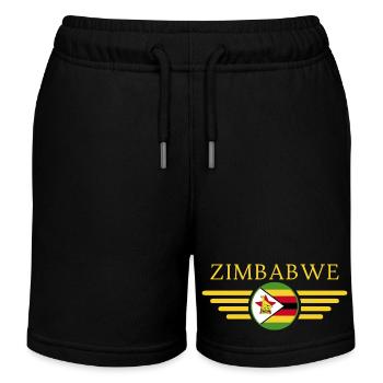 I Love Zimbabwe, Elegance Style Design T-Shirt - Kids Organic Sweat Shorts by Stanley/Stella - black - Front