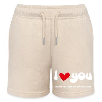Je t’aime - Citations drôles Couples NOUVEAU 08 - Short de jogging enfant bio Stanley/Stella - écru doux - Devant