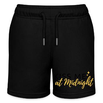 Romantisches Neujahrsdesign „Kiss me at Midnight" - Kinder Organic Joggingshorts Mini Bolter von Stanley/Stella - Schwarz - Vorne