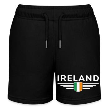 I Love Ireland Elegance Style Design T-Shirt - Kids Organic Sweat Shorts by Stanley/Stella - black - Front