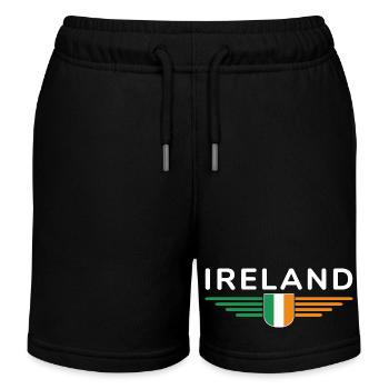 I Love Ireland Elegance Style Design T-Shirt - Kids Organic Sweat Shorts by Stanley/Stella - black - Front