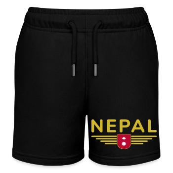 Design Népal – Aventure himalayenne - Short de jogging enfant bio Stanley/Stella - noir - Devant