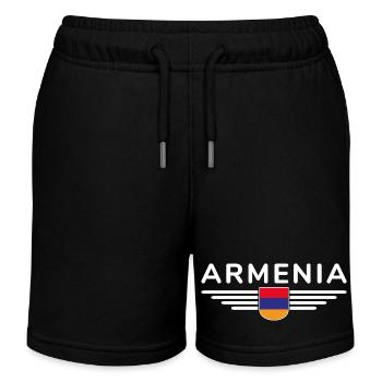 Armenien Fanartikel – Kultur erleben - Kinder Organic Joggingshorts Mini Bolter von Stanley/Stella - Schwarz - Vorne