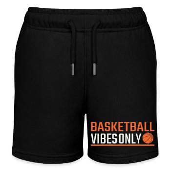 Basketball vibes only - Kinder Organic Joggingshorts Mini Bolter von Stanley/Stella - Schwarz - Vorne