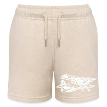 Historic biplane - Kids Organic Sweat Shorts by Stanley/Stella - soft Ecru - Front