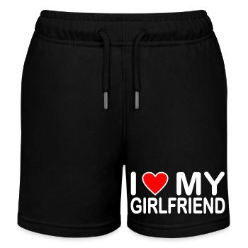 I love my girlfriend - Kids Organic Sweat Shorts by Stanley/Stella - black - Front
