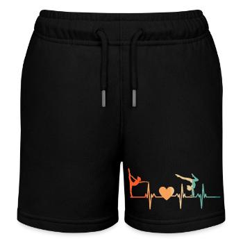 Gymnastik-Herzschlag - Kinder Organic Joggingshorts Mini Bolter von Stanley/Stella - Schwarz - Vorne