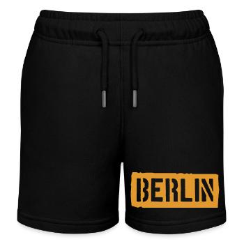 Berlin Slogan - Brandenburger Tor - Alexanderplatz - Kinder Organic Joggingshorts Mini Bolter von Stanley/Stella - Schwarz - Vorne