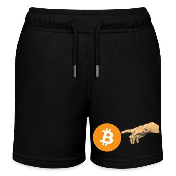 Krypto Creation Hand 1 - Kinder Organic Joggingshorts Mini Bolter von Stanley/Stella - Schwarz - Vorne
