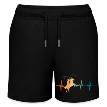 Battement de cœur cow boy - Short de jogging enfant bio Stanley/Stella - noir - Devant