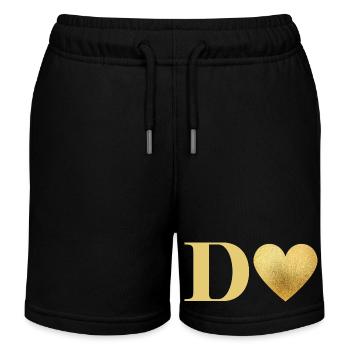 Goldener Herz-Brief - Kinder Organic Joggingshorts Mini Bolter von Stanley/Stella - Schwarz - Vorne