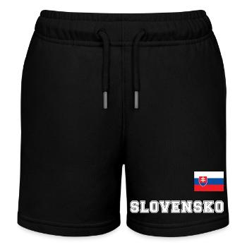 Look maillot de la Slovaquie - SLOVENSKO avec drapeau - Short de jogging enfant bio Stanley/Stella - noir - Devant