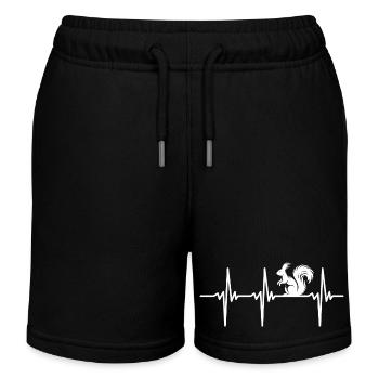 Herzschlag für lustige Eichhörnchen - Kinder Organic Joggingshorts Mini Bolter von Stanley/Stella - Schwarz - Vorne
