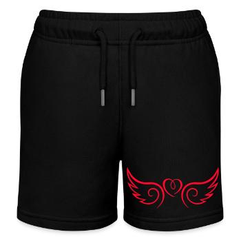 Wings Heart - Kids Organic Sweat Shorts by Stanley/Stella - black - Front