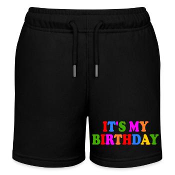 Its my birthday - Short de jogging enfant bio Stanley/Stella - noir - Devant