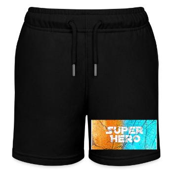 Super Hero - Kinder Organic Joggingshorts Mini Bolter von Stanley/Stella - Schwarz - Vorne