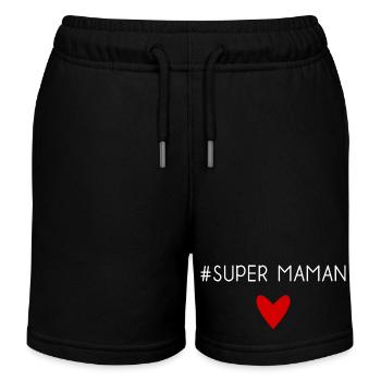 SUPER MAMAN. MAMAN. FÊTE DES MÈRES. BONNE FÊTE - Short de jogging enfant bio Stanley/Stella - noir - Devant