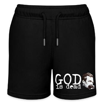 Friedrich Wilhelm Nietzsche God is dead - Kinder Organic Joggingshorts Mini Bolter von Stanley/Stella - Schwarz - Vorne