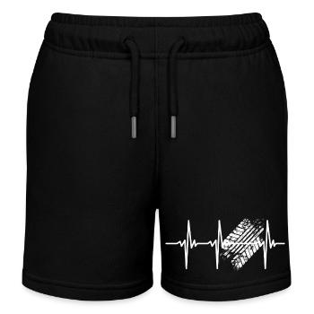 Herzschlag für Reifenprofil und Geschwindigkeit - Kinder Organic Joggingshorts Mini Bolter von Stanley/Stella - Schwarz - Vorne