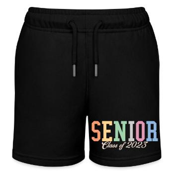Abschlussklasse 2023 Retro Abschlussfeier Geschenk - Kinder Organic Joggingshorts Mini Bolter von Stanley/Stella - Schwarz - Vorne