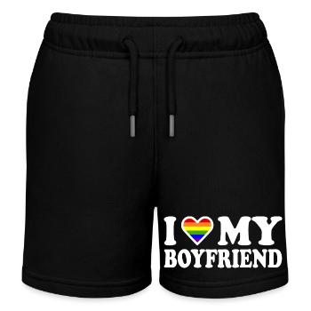 I love my boyfriend - Kids Organic Sweat Shorts by Stanley/Stella - black - Front