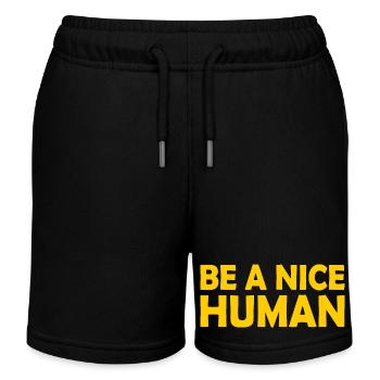 Be a nice human - Kids Organic Sweat Shorts by Stanley/Stella - black - Front