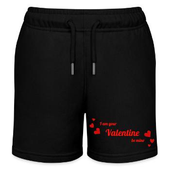Valentine's Day Valentine's Red Hearts - Kids Organic Sweat Shorts by Stanley/Stella - black - Front
