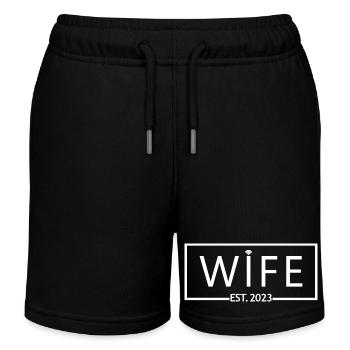 2023 Fiançailles Mariage Douche nuptiale - Short de jogging enfant bio Stanley/Stella - noir - Devant