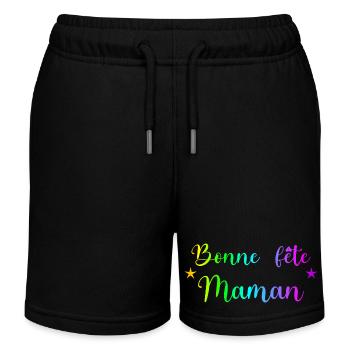 BONNE FÊTE MAMAN. MAMAN. FÊTE DES MÈRES. JE T'AIME - Short de jogging enfant bio Stanley/Stella - noir - Devant