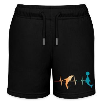 Delphin-Herzschlag - Kinder Organic Joggingshorts Mini Bolter von Stanley/Stella - Schwarz - Vorne