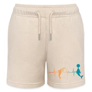Delphin-Herzschlag - Kinder Organic Joggingshorts Mini Bolter von Stanley/Stella - Natur - Vorne