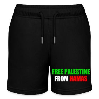 Free palestine - Short de jogging enfant bio Stanley/Stella - noir - Devant