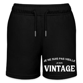 Je ne suis pas vieille je suis vintage - Short de jogging enfant bio Stanley/Stella - noir - Devant