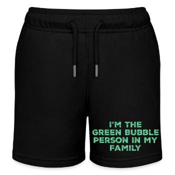 Ich bin die Person mit der grünen Blase in meiner Familie - Kinder Organic Joggingshorts Mini Bolter von Stanley/Stella - Schwarz - Vorne