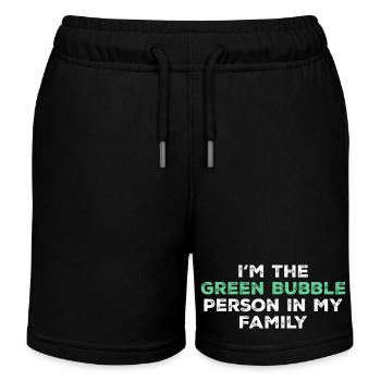 Ich bin die Person mit der grünen Blase in meiner Familie - Kinder Organic Joggingshorts Mini Bolter von Stanley/Stella - Schwarz - Vorne