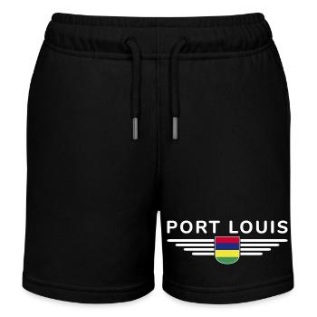 Port Louis T-Shirt – For Mauritius Fans - Kids Organic Sweat Shorts by Stanley/Stella - black - Front