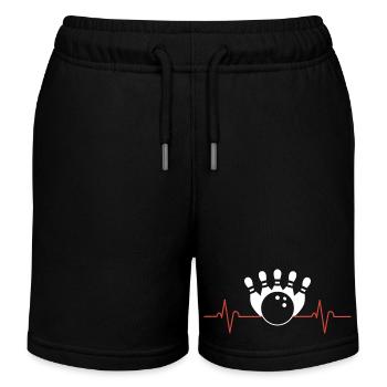 Bowling-Herzschlag - Kinder Organic Joggingshorts Mini Bolter von Stanley/Stella - Schwarz - Vorne