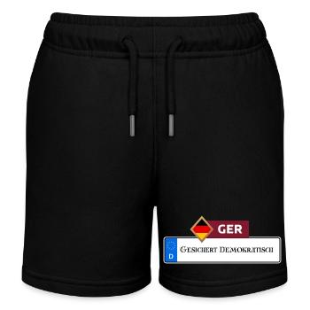 Secured Democratic 2.0 | Gift - Kids Organic Sweat Shorts by Stanley/Stella - black - Front