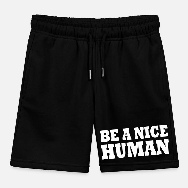 Be a nice human Kids Organic Sweat Shorts by Stanley/Stella
