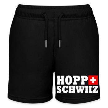 Hopp schwiiz - Kinder Organic Joggingshorts Mini Bolter von Stanley/Stella - Schwarz - Vorne