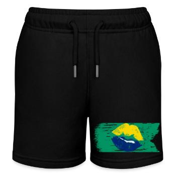 Brésil - Drapeau - Short de jogging enfant bio Stanley/Stella - noir - Devant
