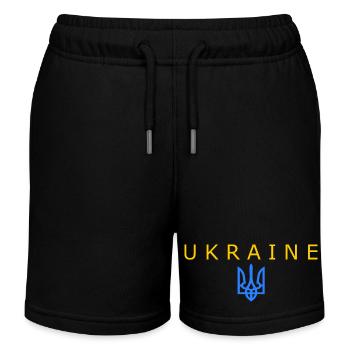 Ukraine - Kinder Organic Joggingshorts Mini Bolter von Stanley/Stella - Schwarz - Vorne