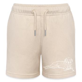 Hund weiß - Kinder Organic Joggingshorts Mini Bolter von Stanley/Stella - Natur - Vorne