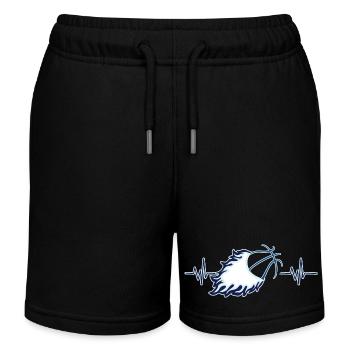 Basketball Heartbeat Herzlinie - Kinder Organic Joggingshorts Mini Bolter von Stanley/Stella - Schwarz - Vorne