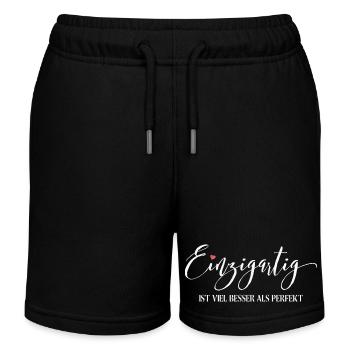 Einzigartig ist viel besser als Perfekt - Kinder Organic Joggingshorts Mini Bolter von Stanley/Stella - Schwarz - Vorne