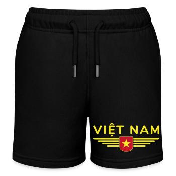 Vietnam Fan, Outfit T Shirt Design - Kinder Organic Joggingshorts Mini Bolter von Stanley/Stella - Schwarz - Vorne